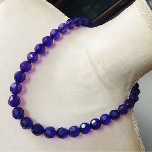 Garold C Miller chunky faceted purple beaded necklace NWT